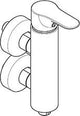 KLUDI PURE&SOLID Brause-Einhandmischer DN 15 – Vertikale Blockarmatur, Chrom, 75 mm Mittenabstand