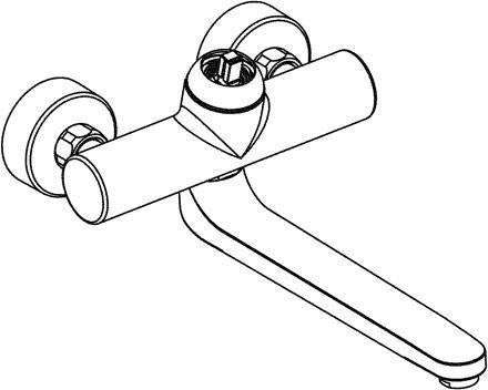 KLUDI PROVITA Wand-Einhandmischer DN 15 ohne Hebel, Ausladung 317 mm, chrom