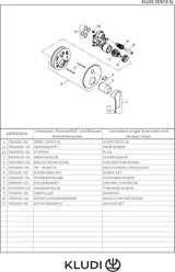 KLUDI ZENTA SL Unterputz-Wannenfüll- und Brause-Einhandmischer mit Push & Switch Funktionseinheit, Chrom