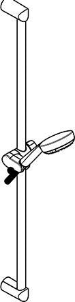KLUDI LOGO 1S Brause-Set mit Wandstange 600 mm chrom – Handbrause, Schlauch & Halterung