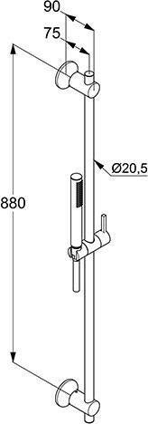 KLUDI NOVA FONTE DECO Brause-Set 1S 900 mm chrom – Handbrause mit Kalkschnellreinigung