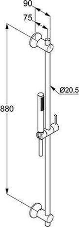 KLUDI NOVA FONTE DECO Brause-Set 1S 900 mm chrom – Handbrause mit Kalkschnellreinigung