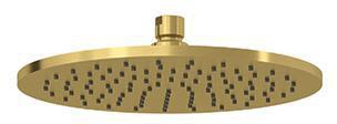 KLUDI A-QA Tellerkopfbrause 250 mm in Brushed Gold – Flache Ausführung mit Antikalk und Kugelgelenk