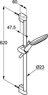 KLUDI FRESHLINE Brause-Set 3S L=600mm chrom – 3 Strahlarten, 1600mm Schlauch