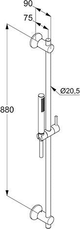 KLUDI NOVA FONTE DECO Brause-Set 1S 900 mm chrom – Handbrause mit Kalkschnellreinigung