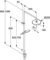 KLUDI DIVE X 3S Duschsystem – Dual Shower mit Kopf- und Handbrause, Chrom