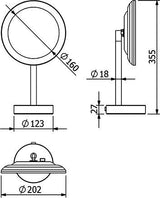 KLUDI VELA R LED-Kosmetikspiegel mit Wandhalterung, 3-fach Vergrößerung, chrom