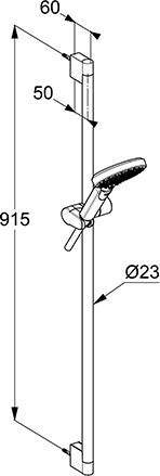 KLUDI DIVE Brause-Set Dive X 3S 900 mm Chrom – Handbrause mit 3 Strahlarten und 1600 mm Schlauch