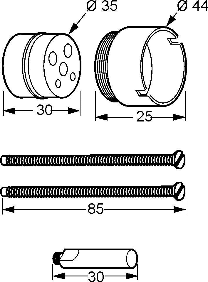 KLUDI UP-Verlängerung Logo 30mm für 38624/38625 Wafü chrom – Ersatzteil