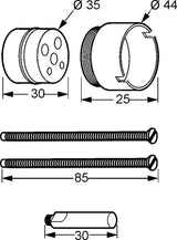 KLUDI UP-Verlängerung Logo 30mm für 38624/38625 Wafü chrom – Ersatzteil