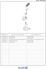 KLUDI FRESHLINE Wannen-Brause-Set 1S mit Schlauch und Anschlussbogen weiß/chrom