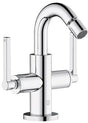 KLUDI NOVA FONTE Bidetarmatur PURISTIC Chrom – 2-Griff, 1-Loch, mit Ablaufgarnitur