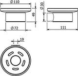 KLUDI VELA R Seifenschale aus transparentem Glas mit Chrom-Wandhalterung