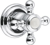 KLUDI 1926 2-Wege-Umstellung Feinbau-Set chrom – Wandmontage, Kreuzgriff Metall, variable Einbautiefe