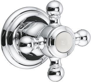 KLUDI 1926 2-Wege-Umstellung Feinbau-Set chrom – Wandmontage, Kreuzgriff Metall, variable Einbautiefe