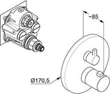 KLUDI NOVA FONTE Unterputz-Thermostatarmatur Feinbau-Set mit Funktionseinheit, chrom