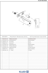 KLUDI BALANCE 2-Loch-Waschtisch-Einhandmischer Wandmontage 235 mm chrom