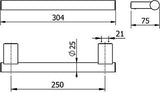 KLUDI VELA C Wannengriff chrom 300 mm – Wandmontage mit Befestigungsmaterial