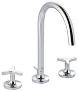 KLUDI NOVA FONTE Waschtischarmatur Deco Dreilochmontage chrom – 2-Griff-Armatur mit Ablaufgarnitur