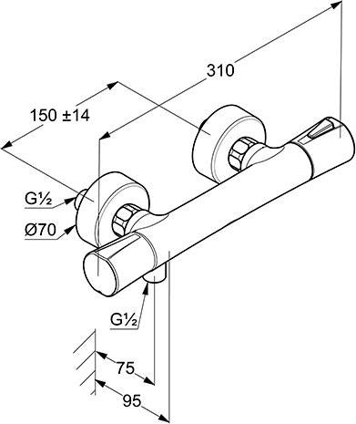 KLUDI ZENTA SL Thermostat-Brausearmatur – Chrom, eigensicher, mit Heißwassersperre