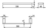 KLUDI VELA C Handtuchhalter 330 mm mattschwarz – Wandmontage, verdeckte Befestigung