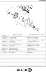 KLUDI AMBA Unterputz-Thermostatarmatur Feinbau-Set mit Absperr- und Umstellventil, chrom