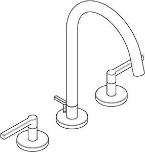 KLUDI NOVA FONTE Waschtischarmatur PURISTIC Dreilochmontage chrom