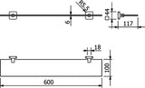 KLUDI VELA S Glasablage Chrom – Wandmontage mit verdeckter Befestigung & Sicherheitsglas