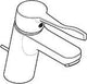 KLUDI PURE&EASY Care Waschtisch-Einhandmischer 70 mit Public Hebel, chrom – inkl. Ablaufgarnitur