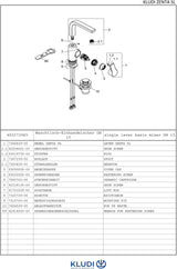 KLUDI ZENTA SL Waschtisch-Einhandmischer mit seitlicher Betätigung und Ablaufgarnitur, chrom
