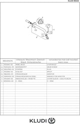 KLUDI BOZZ Waschtisch-Einhandmischer Unterputz 2-Loch chrom Ausladung 230 mm