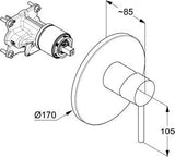 KLUDI BOZZ UP-Brause-Einhandmischer Feinbau-Set mit Funktionseinheit Chrom – Unterputz-Duscharmatur