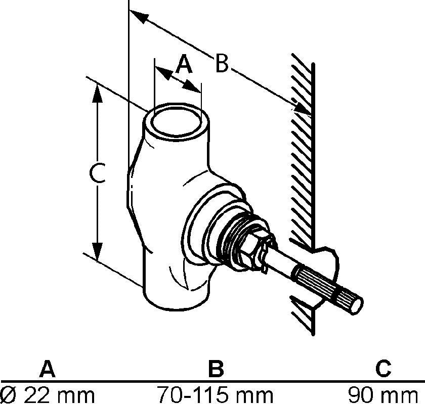 KLUDI Unterputzventil 22 mm mit keramischem Oberteil – STANDARD Bausatz 1, DN 15, Lötanschluss