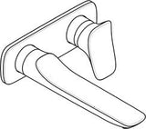 KLUDI AMBA Unterputz-Waschtisch-Wand-Einhandmischer 2-Loch chrom Ausladung 226 mm