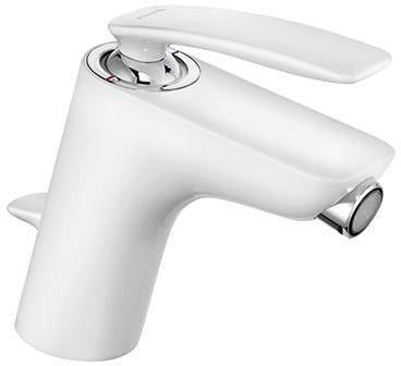 KLUDI BALANCE Bidet-Einhandmischer DN 15 weiß/chrom – mit Zugstangen-Ablaufgarnitur
