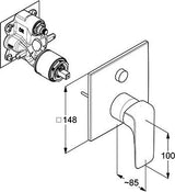 KLUDI AMEO Unterputz-Wannen- und Brausemischer mit Push&Switch, eigensicher, chrom
