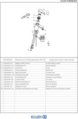 KLUDI PURE&EASY Waschtisch-Einhandmischer 70 Niederdruck mit Metall-Ablaufgarnitur chrom