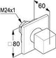 KLUDI DECUS 2-Wege-Umstellung Feinbau-Set Chrom – Unterputz-Aufbauteil mit Schubrosette