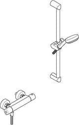 KLUDI LOGO Shower-Duo 1S Wandstange 600 mm chrom – Thermostat-Brausearmatur mit Verbrühschutz