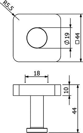 KLUDI VELA S Wandhaken Chrom – verdeckte Montage, Stahl, mit Befestigungsmaterial