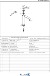 KLUDI PURE & STYLE Waschtisch-Einhandhebelmischer DN 10 mattschwarz – 1-Loch Montage, ohne Ablaufgarnitur