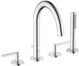 KLUDI NOVA FONTE 4-Loch Wannenarmatur PURISTIC Chrom – herausziehbare Brause & Keramik-Oberteile