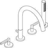 KLUDI NOVA FONTE 4-Loch Wannenarmatur PURISTIC Chrom – herausziehbare Brause & Keramik-Oberteile