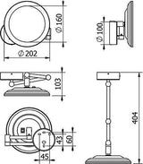 KLUDI VELA R LED-Kosmetikspiegel mit Wandhalterung, 3-fach Vergrößerung, chrom