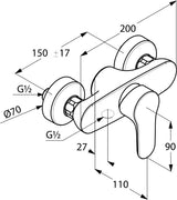 KLUDI OBJEKTA Brause-Einhandmischer DN 15 eigensicher verchromt