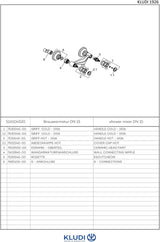 KLUDI 1926 Brausearmatur Wandmontage Chrom – Zweigriff-Brausebatterie mit Kreuzgriffen