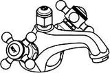KLUDI 1926 Waschtischarmatur mit Ablaufgarnitur, Ausladung 125 mm, Chrom – Zweigriffbatterie