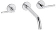 KLUDI NOVA FONTE 3-Loch-Waschtischarmatur PURISTIC UP-Wandmontage 240 mm Chrom