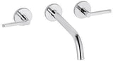 KLUDI NOVA FONTE 3-Loch-Waschtischarmatur PURISTIC UP-Wandmontage 240 mm Chrom