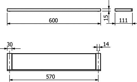 KLUDI VELA C Glasablage Chrom – 60 cm Sicherheitsglas mit verdeckter Wandmontage